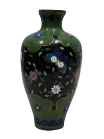 19th C. Japanese Meiji Ginbari Cloisonne Vase
