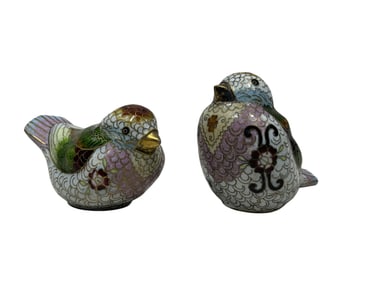 Pair of Chinese Cloisonne Birds