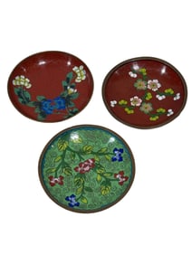 Lot of 3 Early 20th C. Chinese Cloisonne Trinket Dishes