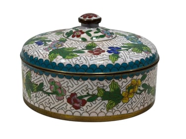 Early 20th C. Chinese Cloisonne Lidded Box