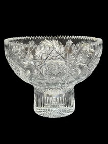 Late 19th C. American Brilliant Cut Crystal Glass Bowl