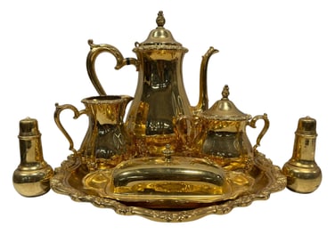 Countess International Silver Co Gold Electroplated Set