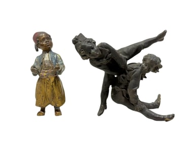 Vienna Bronze Boy & Children Playing Leap Frog