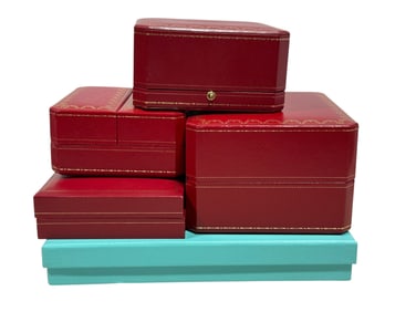 4 Cartier Boxes & 1 Tiffany & Co. Box