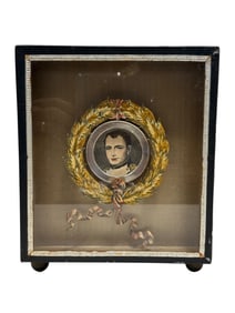 Vintage French Napoleon Papercut Diorama Desk Box