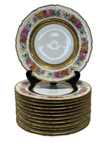 13 Early 20th C. Tressemanes & Vogt Limoges Dinner Plates