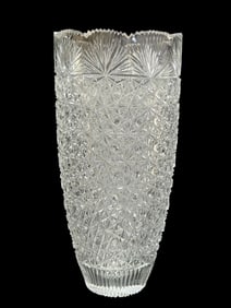 Large Yasemin Cut Crystal Glass Vase