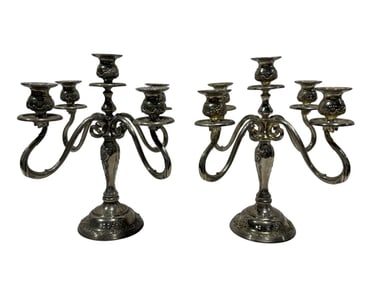 Pair of Silverplate Candelabras