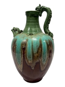 Large Glazed Tang Dynasty Style Terracotta Ewer