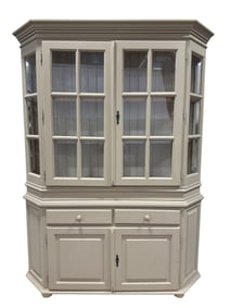 1960s Painted Dutch Dining China Cabinet