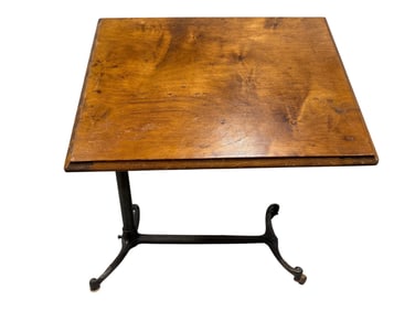 Antique Sidway Chicago Cast Iron & Wood Drafting Table