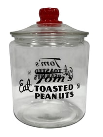 Original Tom's "Eat Toasted Peanuts" Jar w/ Lid
