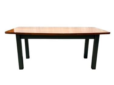 Wood Top Table w/ Painted Green Base