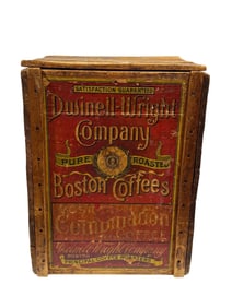 1900s Dwinell-Wright Co. Boston Coffees Wood Box