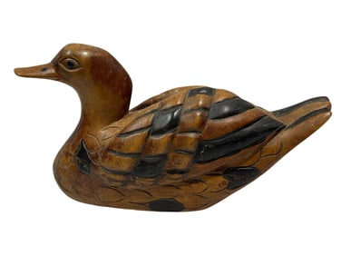Wood Carved & Painted Duck Decoy