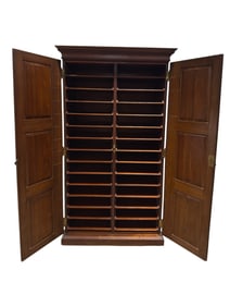 Early 1900s Traditional Double Door Document/Map Cabinet
