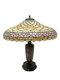 American Leaded Glass Blossom Shade Lamp