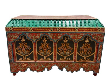 Moroccan Hand Painted Storage Trunk