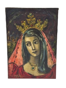 Signed Martine T. Joyner Oil on Canvas "Young Queen" Painting