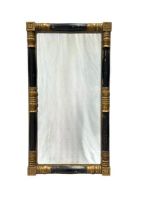 Antique Black & Giltwood Empire Style Mirror