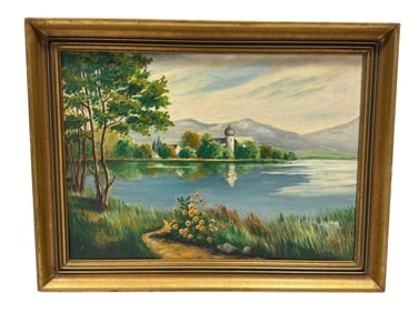 Signed Schruder Early 20th C. Oilon Canvas Landscape Painting