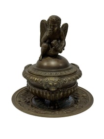 Bronze Tiffany & Co. Cherub Inkwell