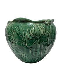 Early 20th C. Waterlily Pottery Planter