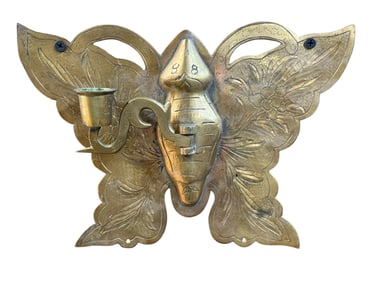 Brass Chinese Art Nouveau Butterfly Sconce