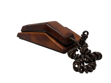 Vintage Brown Leather Northern Telecom Contempra Telephone