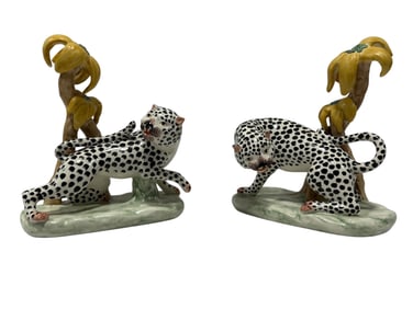 Pair of Leopard Chelsea House Port Royal Figures