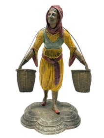Late 19th C. Austrian Painted Spelter Orientalist Style Figurine