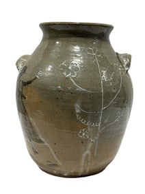 Signed Chester Hewell "Antebellum Woman" 3 Gal Storage Jar