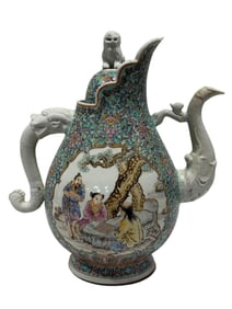 Large Vintage Chinese Famille Rose Style Teapot