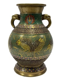Early 1900s Japanese Champleve Vase