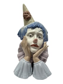 Lladro "Jester Clown Bust" Figurine 5129 w/ Orig. Box