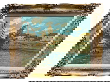 Oil on Canvas "The Bridge at Villenuve-la-Garenne" Painting