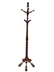 Antique Oak Stick & Ball Hall Tree