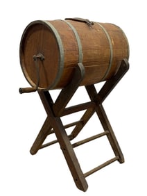 Antique Barrel Butter Churn on Stand