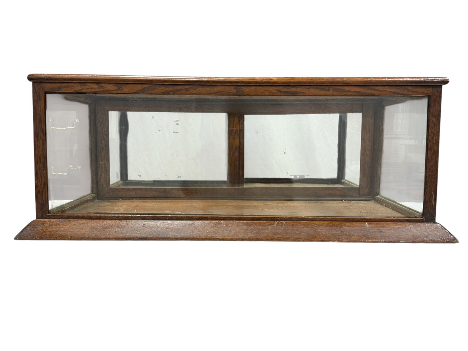Antique Glass & Oak Display Case w/ Mirror Back (1 of 8)
