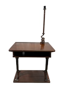 Antique Mahogany Desk w/ Lamp