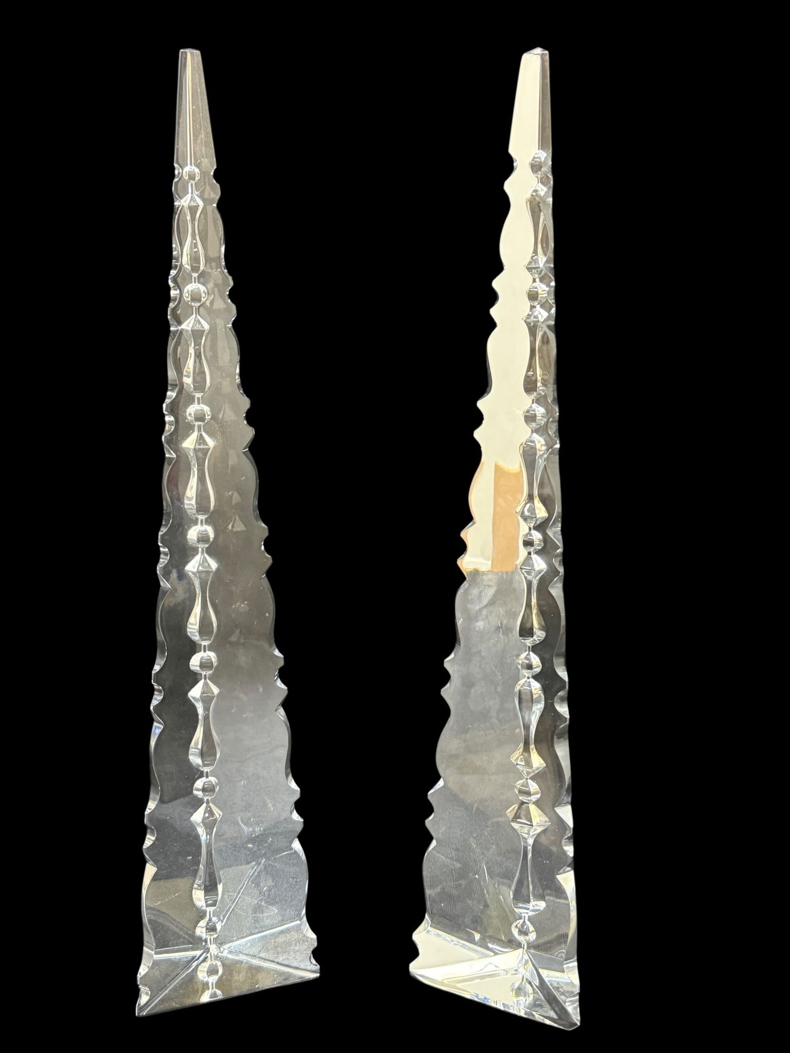 Pair of Baccarat Crystal Obelisk Sculpture (1 of 5)