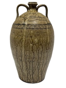 Signed Clint Alderman 4 Gal Pottery Jug
