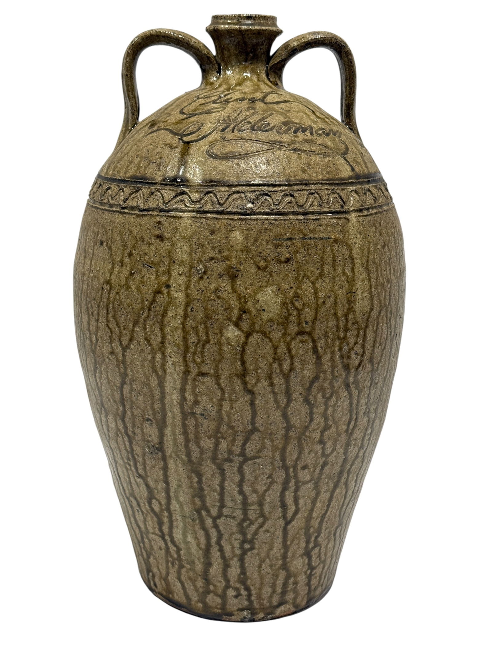 Signed Clint Alderman 4 Gal Pottery Jug (1 of 9)