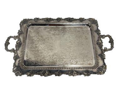 Large Ornate Silverplate Serving Tray