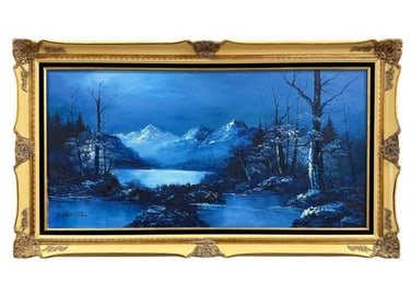 Signed G. Whitman 1970s Oil on Canvas Landscape Painting