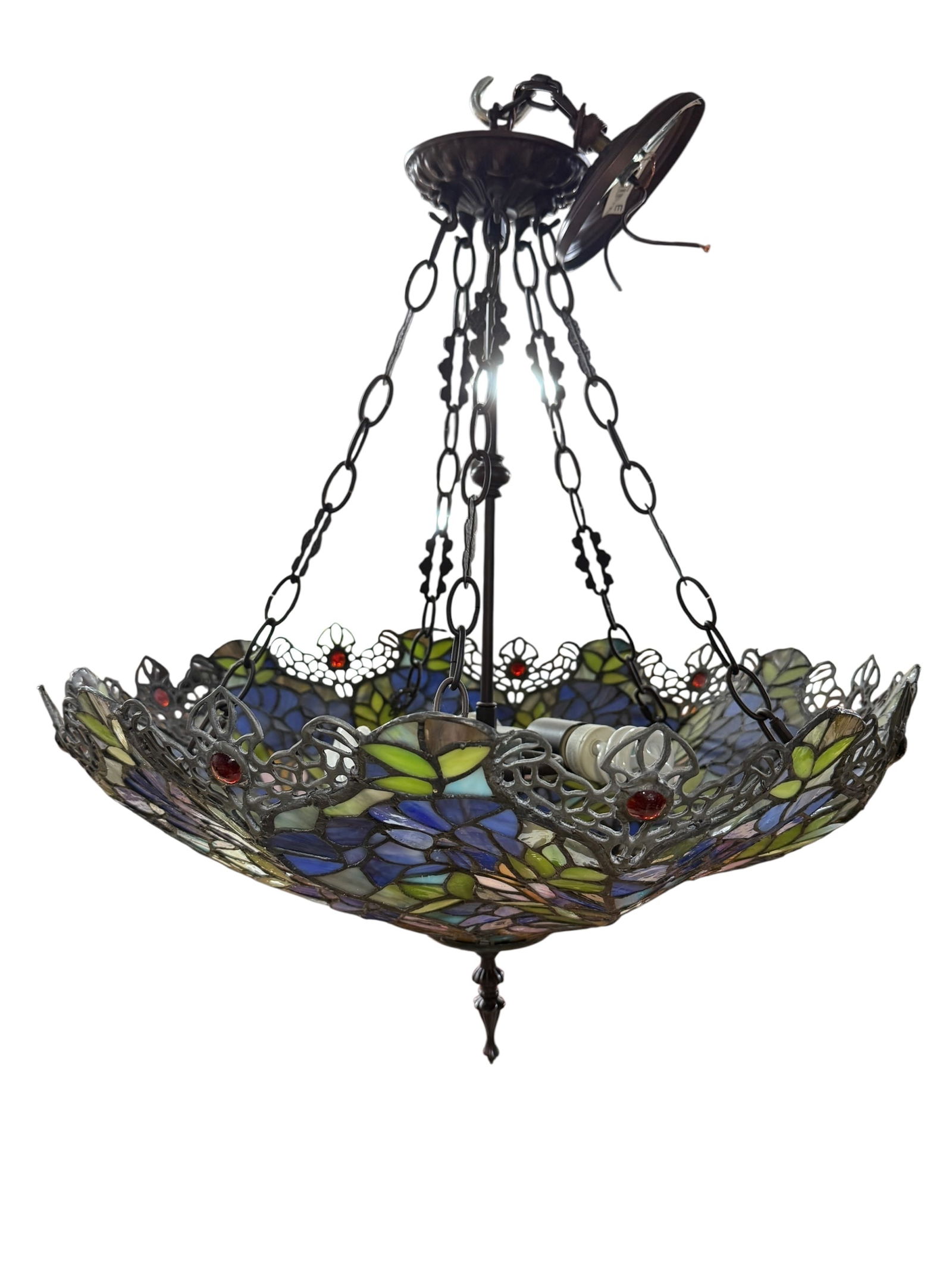 Tiffany Style Stained Glass Floral Garden Light Fixture (1 of 5)