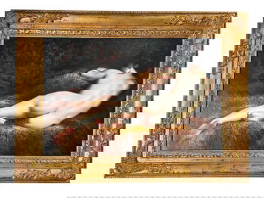 Signed J. Michael Oil on Canvas "Reclining Nude" Painting
