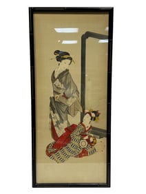 Framed Traditional Japanese Geishas Artwork