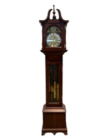 Western Germany Tempus Fugit Mahogany Grandfather Clock