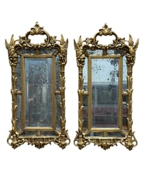Pair of Mid C. Friedman Brothers Regency Chippendale Giltwood Mirrors